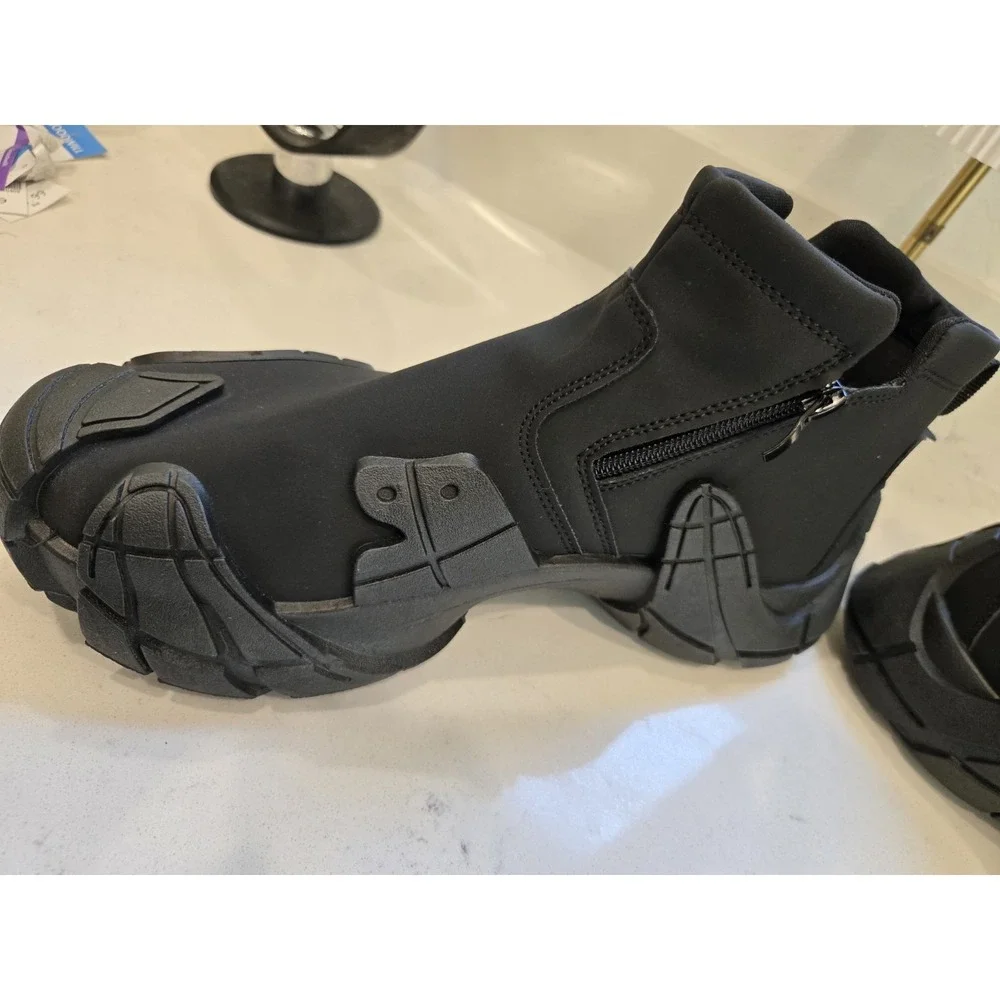 Men's Sport Boots Autumn Winter Wear Resistant Anti Slip Waterproof Zipper Shoes